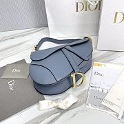 Kitlife Dior Saddle Grained Leather Horizon Blue - 25.5x20x6.5 cm - 4