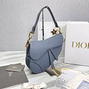 Kitlife Dior Saddle Grained Leather Horizon Blue - 25.5x20x6.5 cm - 3