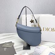 Kitlife Dior Saddle Grained Leather Horizon Blue - 25.5x20x6.5 cm - 2