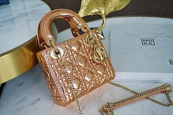 Kitlife Dior Lady Mini Metal Gold - 17x14.5x7cm