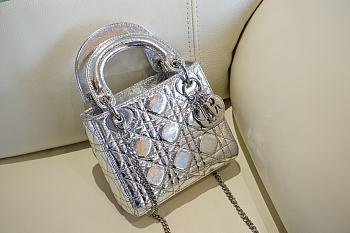 	 Kitlife Dior Lady Mini Metal Silver - 17x14.5x7cm