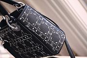 Kitlife Dior Mini Lady Black Satin Rhinestones Cannage - 17x15x7cm - 4