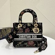 	 Kitlife Dior Lady Mini Black Multicolor Dior Jardin Botanique Embroidery - 24 x 20 x 11 cm - 1
