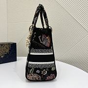 	 Kitlife Dior Lady Mini Black Multicolor Dior Jardin Botanique Embroidery - 24 x 20 x 11 cm - 5