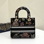 	 Kitlife Dior Lady Mini Black Multicolor Dior Jardin Botanique Embroidery - 24 x 20 x 11 cm - 2