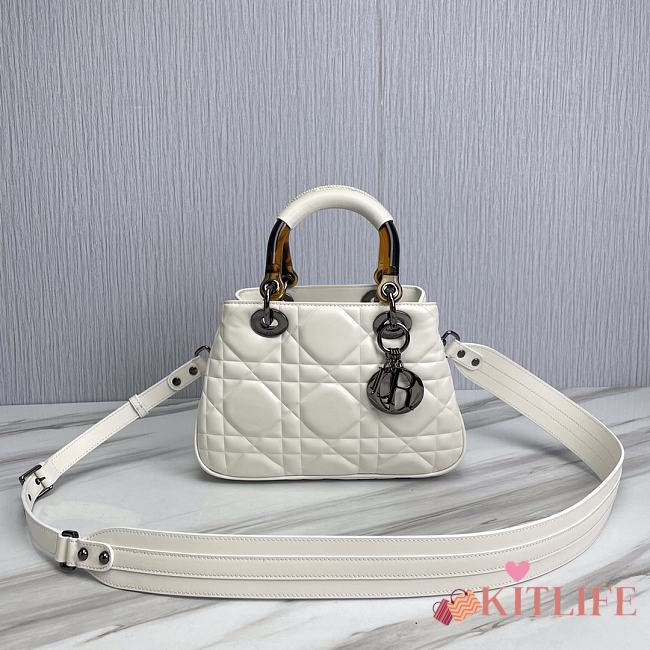 	 Kitlife Dior Lady Top Handle White Bag - 25-17-9cm - 1