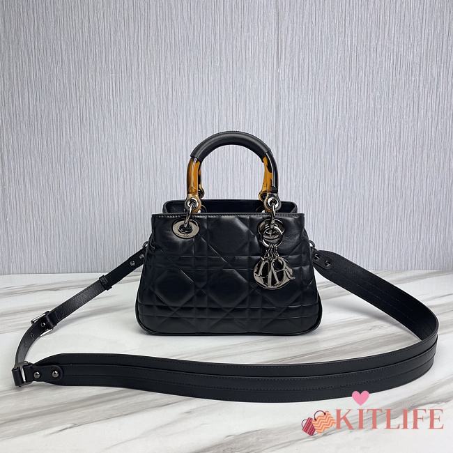 	 Kitlife Dior Lady Top Handle Black Bag - 25x17x9cm - 1