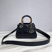 	 Kitlife Dior Lady Top Handle Black Bag - 25x17x9cm - 1