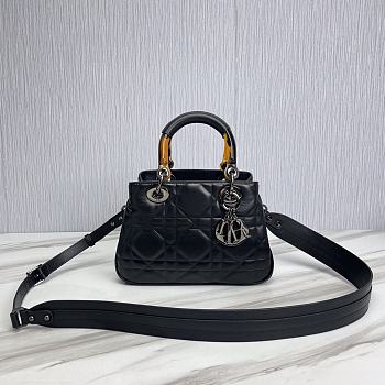 	 Kitlife Dior Lady Top Handle Black Bag - 25x17x9cm