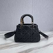 	 Kitlife Dior Lady Top Handle Black Bag - 25x17x9cm - 3