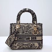 Kitlife Dior Lady Medium D-Lite Brown Toile de Jouy Embroidery - 24 x 20 x 11 cm - 2