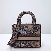 	 Kitlife Dior Lady Medium D-Lite Beige Multicolor Dior Jardin d'Hiver Embroidery - 24 x 20 x 11 cm - 3