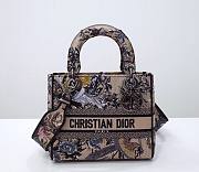 	 Kitlife Dior Lady Medium D-Lite Beige Multicolor Dior Jardin d'Hiver Embroidery - 24 x 20 x 11 cm - 1