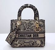 Kitlife Dior Lady Medium D-Lite Brown Toile de Jouy Embroidery - 24 x 20 x 11 cm - 1