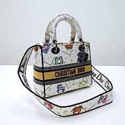 Kitlife Dior Lady Medium Ecru Multicolor Dior Pixel Zodiac Embroidery - 24 x 20 x 11 cm - 5