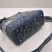 	 Kitlife Dior Lady Medium Blue Dior Brocart Denim-Effect Embroidery - 24 x 20 x 11 cm - 4