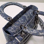 	 Kitlife Dior Lady Medium Blue Dior Brocart Denim-Effect Embroidery - 24 x 20 x 11 cm - 2