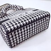 Kitlife Dior Lady Medium Black and White Houndstooth Embroidery - 24 x 20 x 11 cm - 5