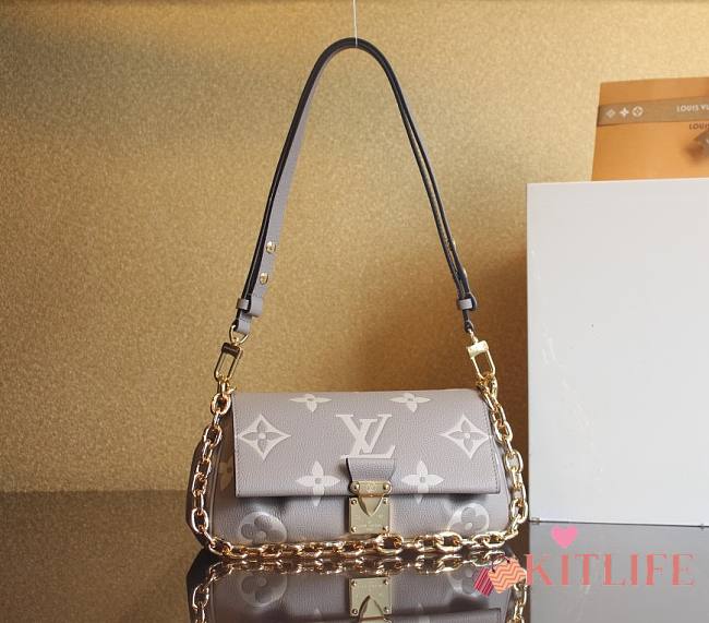 	 Kitlife Louis Vuitton Favorite Bicolor Monogram Empreinte Tourterelle Gray/Cream - 24 x 14 x 9 cm - 1
