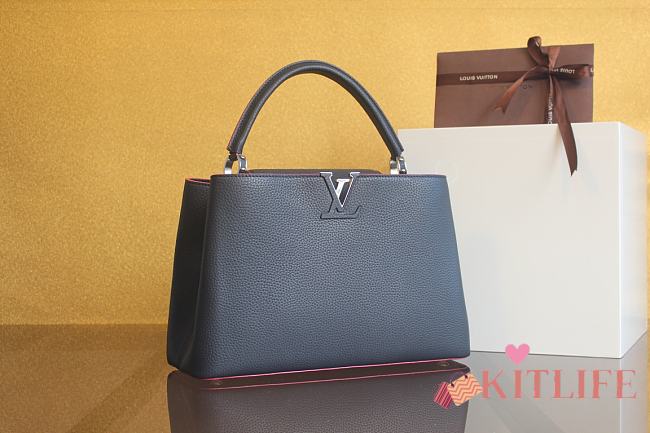 Kitlife Louis Vuitton Capucines Parnasea Canal  Black Leather Satchel - M48868 - 36x23cm - 1