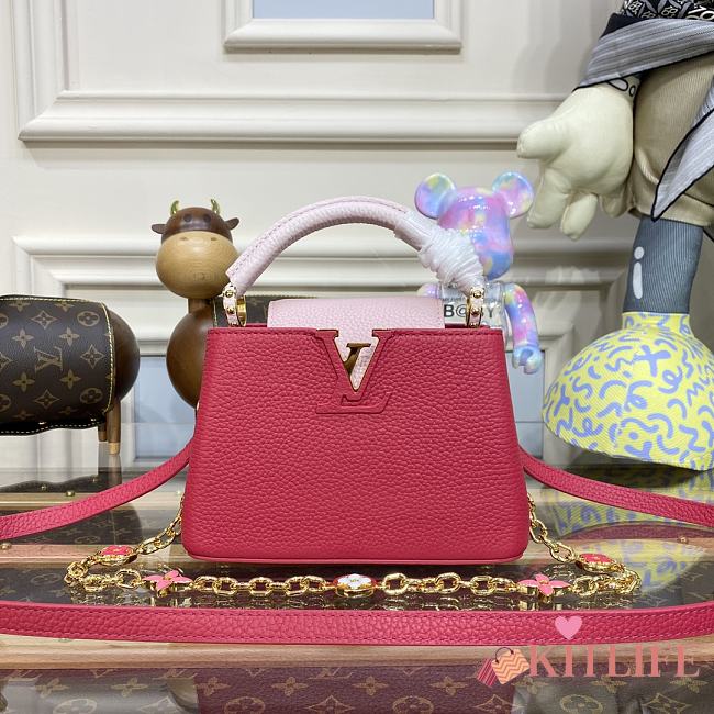 Kitlife Louis Vuitton CAPUCINES BB Red Taurillon leather with chain - 21 x 14 x 8cm - 1