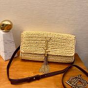 KITLIFE YSL KATE 99 CHAIN BAG WITH TASSEL IN BEIGE RAFFIA - 26 X 13,5 X 4,5 CM - 1