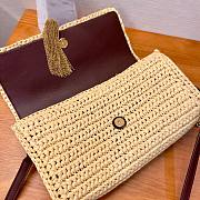 KITLIFE YSL KATE 99 CHAIN BAG WITH TASSEL IN BEIGE RAFFIA - 26 X 13,5 X 4,5 CM - 3