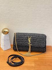 KITLIFE YSL KATE 99 CHAIN BAG WITH TASSEL IN BLACK RAFFIA - 26 X 13,5 X 4,5 CM - 1