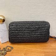 KITLIFE YSL KATE 99 CHAIN BAG WITH TASSEL IN BLACK RAFFIA - 26 X 13,5 X 4,5 CM - 4