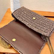 KITLIFE YSL KATE 99 CHAIN BAG WITH TASSEL IN BROWN RAFFIA - 26 X 13,5 X 4,5 CM - 3