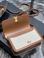 KITLIFE YSL SOLFERINO MEDIUM SATCHEL IN BOX SAINT LAURENT IN CREAM AND BROWN TRIM - 23 X 16 X 6 CM - 5