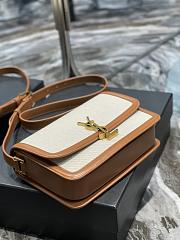 KITLIFE YSL SOLFERINO MEDIUM SATCHEL IN BOX SAINT LAURENT IN CREAM AND BROWN TRIM - 23 X 16 X 6 CM - 2