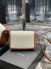 KITLIFE YSL SOLFERINO MEDIUM SATCHEL IN BOX SAINT LAURENT IN CREAM AND BROWN TRIM - 23 X 16 X 6 CM - 3