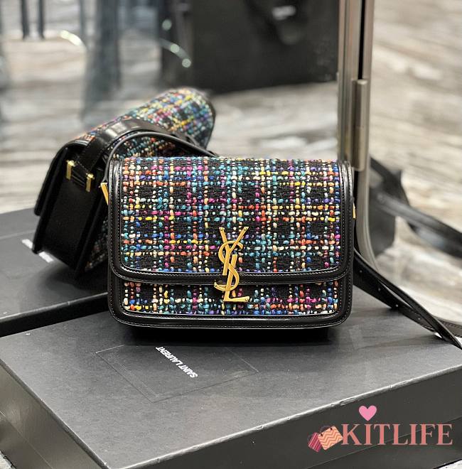 KITLIFE YSL SOLFERINO MEDIUM TWEED BOX IN MULTICOLOR BLACK - 23 X 16 X 6 CM - 1