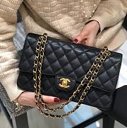 Kitlife Chanel Classic Flap Bag Medium in Black Caviar Leather - 25cm - 1