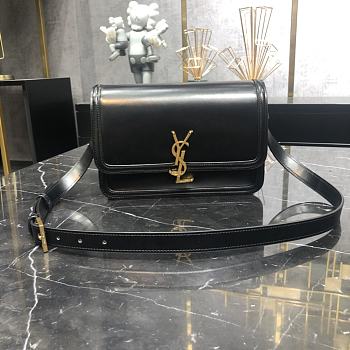 KITLIFE YSL SOLFERINO MEDIUM SATCHEL IN BOX LEATHER BLACK- 23 X 16 X 6 CM