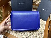 KITLIFE YSL SOLFERINO MEDIUM SATCHEL IN BOX LEATHER BLUE - 23 X 16 X 6 CM - 2