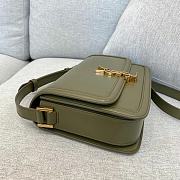 	 KITLIFE YSL SOLFERINO MEDIUM SATCHEL IN BOX LEATHER DARK GREEN - 23 X 16 X 6 CM - 4
