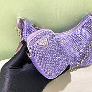 Kitlife Prada Re-Edition 2005 Satin Purple Bag With Crystals - 22 x 18 x 6.5cm - 5