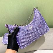 Kitlife Prada Re-Edition 2005 Satin Purple Bag With Crystals - 22 x 18 x 6.5cm - 4