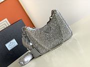 	 Kitlife Prada Re-Edition 2005 Satin Silver Bag With Crystals - 22 x 18 x 6.5cm - 1