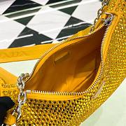 	 Kitlife Prada Re-Edition 2005 Satin Yellow Bag With Crystals - 22 x 18 x 6.5cm - 4