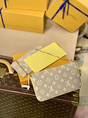 	 KITLIFE LOUIS VUITTON POCHETTE FÉLICIE Galet Pink Yellow - 21 x 12 x 3 cm - 5