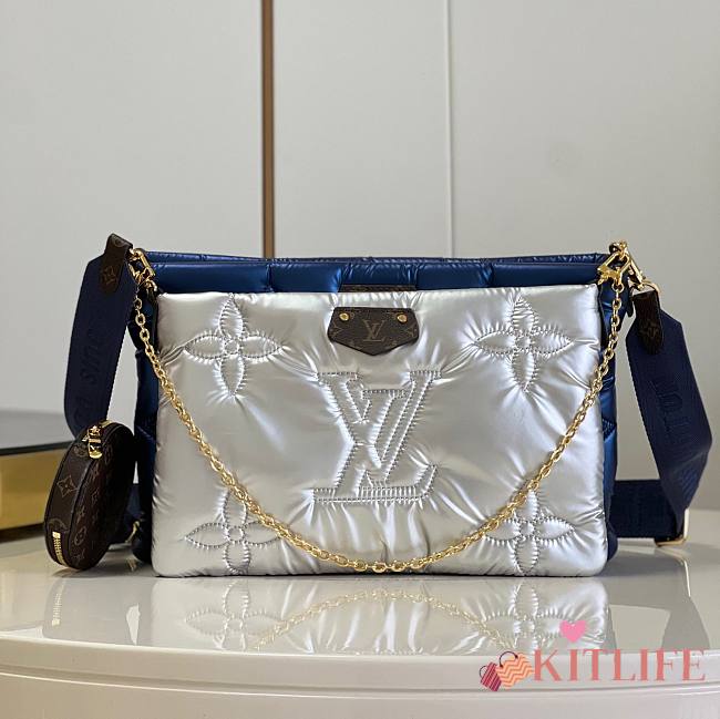 KITLIFE LOUIS VUITTON MAXI MULTI POCHETTE ACCESSOIRES Navy Blue / Silver - M2105 - 34 x 21.5 x 5 cm - 1