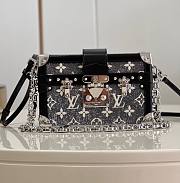 Kitlife Louis Vuitton Petite Malle Handbag Gray Denim Textile Jacquard - 20*12.5*6cm - 1