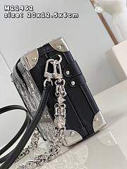 Kitlife Louis Vuitton Petite Malle Handbag Gray Denim Textile Jacquard - 20*12.5*6cm - 4
