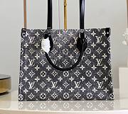 Kitlife Louis Vuitton Onthego Gray Denim Textile Jacquard - 35*27*14cm - 1