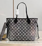 	 Kitlife Louis Vuitton Neverfull Gray Denim Textile Jacquard - 31*28*14cm - 1