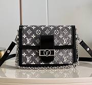 Kitlife Louis Vuitton Dauphine MM Denim textile jacquard Gray - 25*17*10.5cm - 1