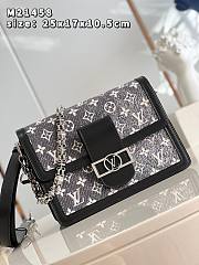 Kitlife Louis Vuitton Dauphine MM Denim textile jacquard Gray - 25*17*10.5cm - 3